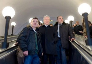 Мэр Москвы Сергей Собянин открыл станцию метро "Бауманская" после капитального ремонта