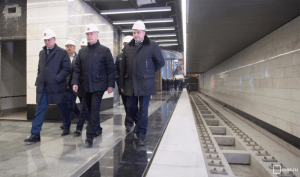 Мэр Москвы Сергей Собянин осмотрел строящуюся станцию метро «Деловой центр»