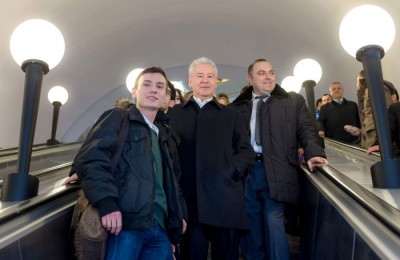 Мэр Москвы Сергей Собянин открыл станцию метро "Бауманская" после капитального ремонта