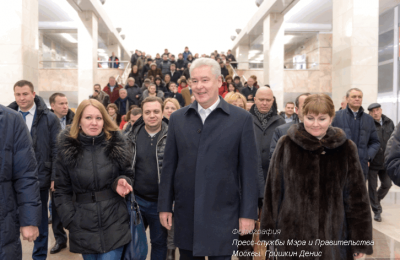 Мэр Сергей Собянин принял участие в торжественном открытии двухсотой станции столичного метрополитена