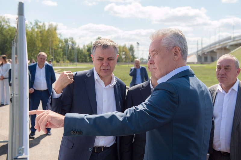 Мэр Москвы Сергей Собянин посетил открытие путепровода